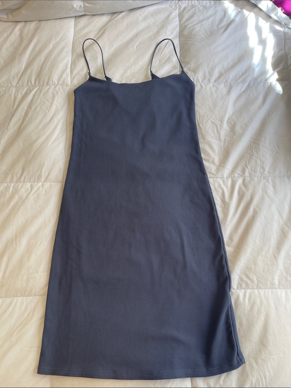 Abercrombie and Fitch Women's Navy Mini Dress with Spaghetti Straps
